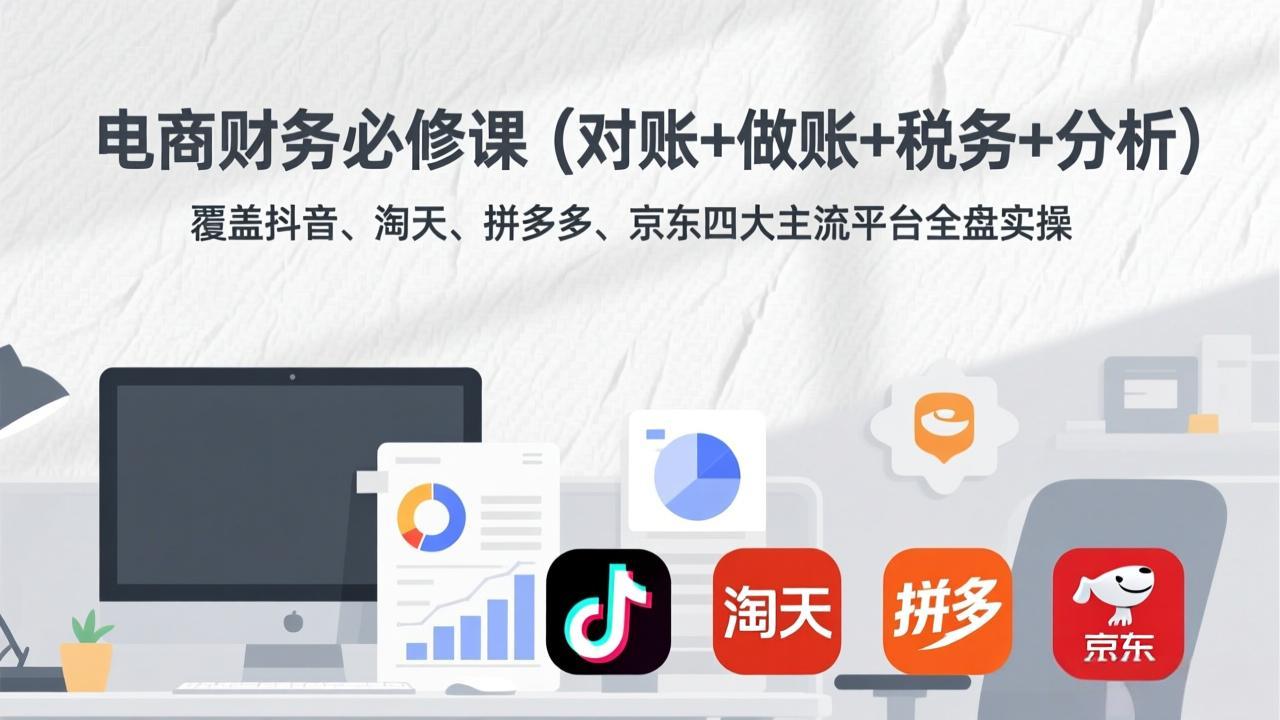 （17390期）电商财务必修课（对账+做账+税务+分析）覆盖抖音、淘天、拼多多、京东四大主流平台全盘实操网创吧-网创项目资源站-副业项目-创业项目-搞钱项目网创吧