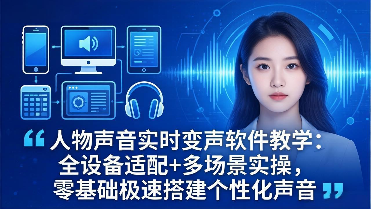 (18120期)人物声音实时变声软件教学:全设备适配+多场景实操,零基础极速搭建个性化声音