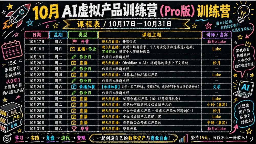 （21054期）2026AI虚拟产品10月训练营（Pro版）：15天学会选品定位、AI制作数字资料、小红书引流与公众号变现，打造一人公司-网创项目资源站-副业项目_创业项目_搞钱项目_网创项目资源平台