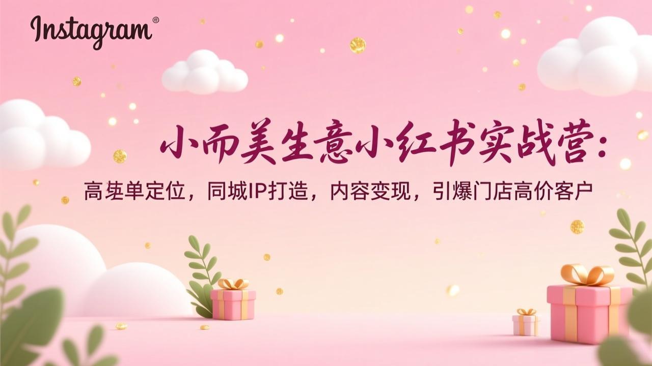 （17114期）小而美生意小红书实战营：高客单定位，同城IP打造，内容变现，引爆门店高价客户网创吧-网创项目资源站-副业项目-创业项目-搞钱项目网创吧