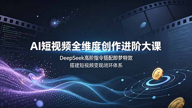 (19153期)AI短视频全维度创作进阶大课,DeepSeek高阶指令搭配即梦特效,搭建短视频变现闭环体系