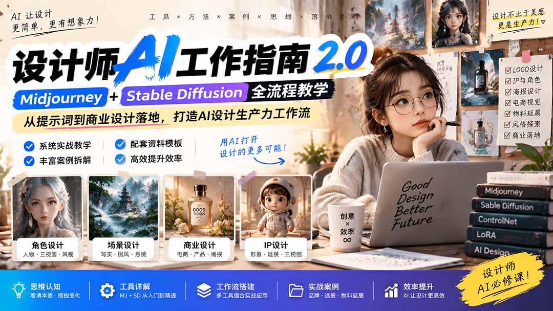 (20562期)《设计师AI工作指南 2.0》-无水印课:从思维落地,解锁 AI 设计生产力网创吧-网创项目资源站-副业项目-创业项目-搞钱项目网创吧