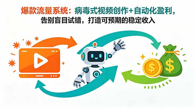 （18882期）爆款流量系统：病毒式视频创作+自动化盈利，告别盲目试错，打造可预期的稳定收入网创库-网创项目资源站-副业项目-创业项目-搞钱项目网创吧