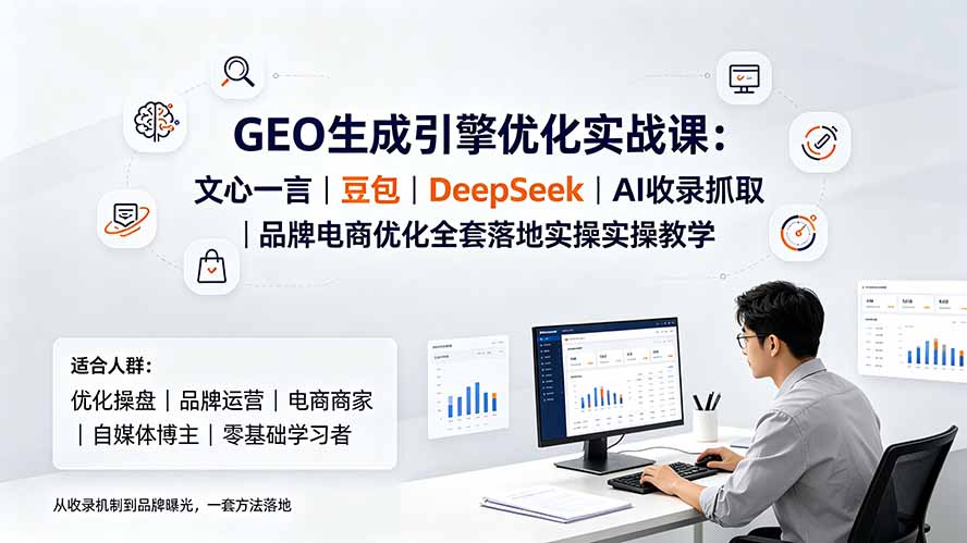 (19456期)GEO生成引擎优化实战课:文心一言|豆包|DeepSeek|AI收录抓取|品牌电商优化全套落地实操教学