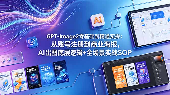 （18835期）GPT-Image2零基础到精通实操：从账号注册到商业海报，AI出图底层逻辑+全场景实战SOP网创吧-网创项目资源站-副业项目-创业项目-搞钱项目网创吧