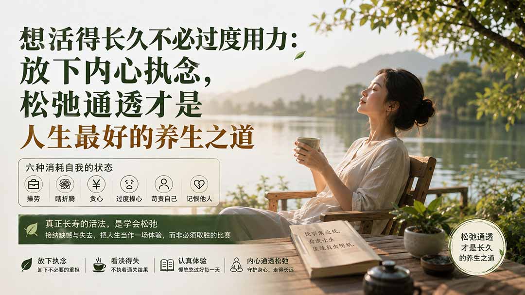 （20007期）付费文章：想活得长久不必过度用力：放下内心执念，松弛通透才是人生最好的养生之道网创吧-网创项目资源站-副业项目-创业项目-搞钱项目网创吧