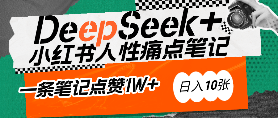 AI赋能小红书爆款秘籍:用DeepSeek轻松抓人性痛点,小白也能写出点赞破万的吸金笔记网创库-网创项目资源站-副业项目-创业项目-搞钱项目网创吧