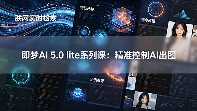 (18962期)即梦AI 5.0 lite实战课:联网实时检索+特征迁移+指令遵循+示例参考,精准控制AI出图