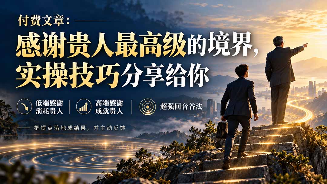 (20871期)付费文章:感谢贵人最高级的境界,实操技巧分享给你-网创项目资源站-副业项目_创业项目_搞钱项目_网创项目资源平台