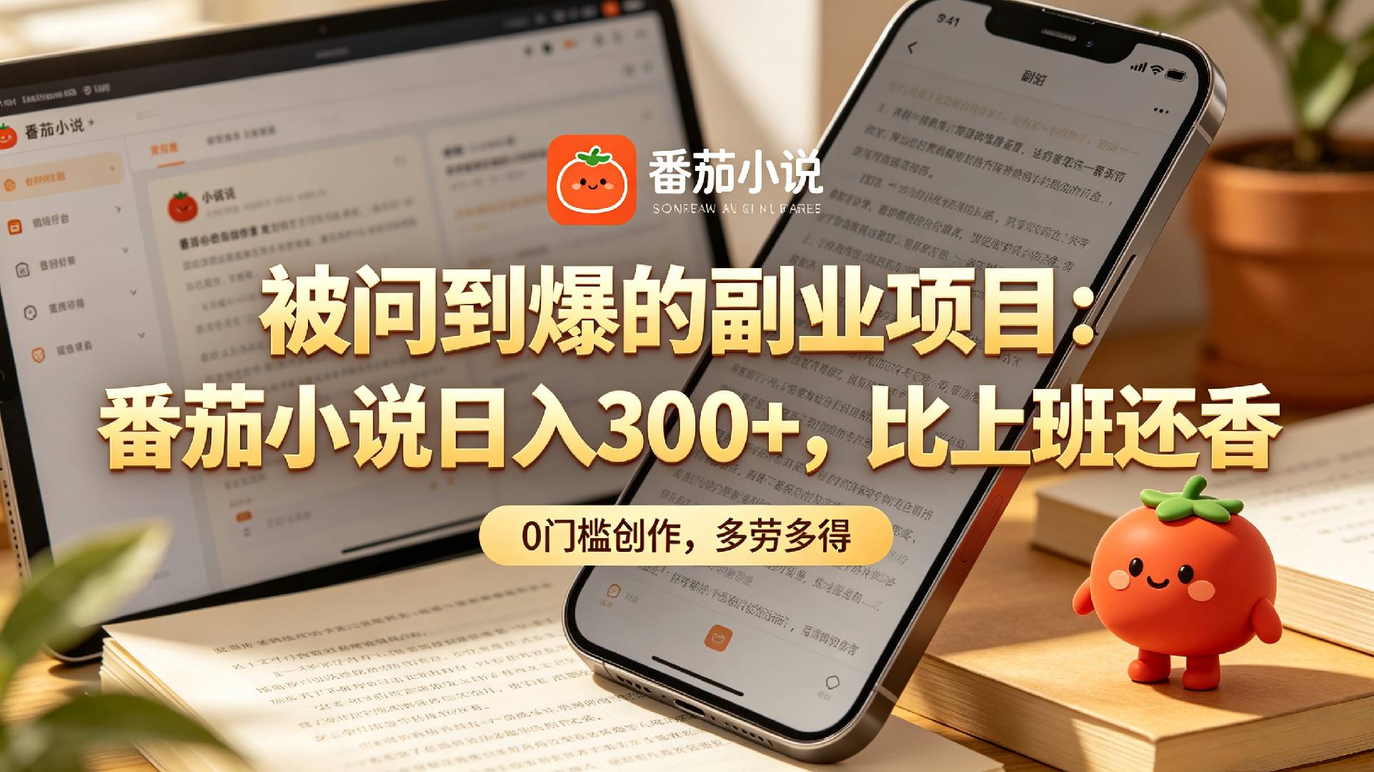 家人们!终于找到不用动脑子的副业了,番茄小说日入 300+网创吧-网创项目资源站-副业项目-创业项目-搞钱项目网创吧
