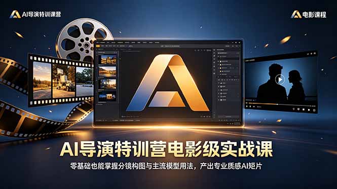(18804期)AI导演特训营电影级实战课,零基础也能掌握分镜构图与主流模型用法,产出专业质感AI短片