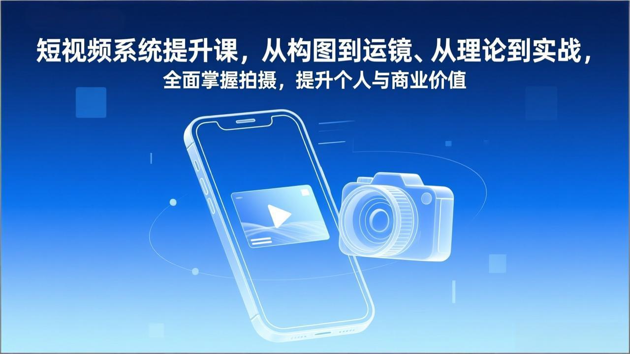 (17053期)短视频系统提升课,从构图到运镜、从理论到实战,全面掌握拍摄,提升个人与商业价值网创吧-网创项目资源站-副业项目-创业项目-搞钱项目网创吧