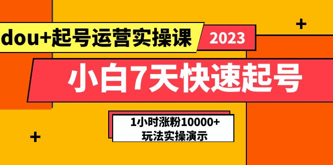（5878期）小白7天快速起号：dou+起号运营实操课，实战1小时涨粉10000+玩法演示网创吧-网创项目资源站-副业项目-创业项目-搞钱项目网创吧