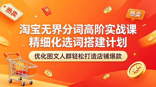 （18564期）淘宝无界分词高阶实战课 精细化选词搭建计划 优化图文人群轻松打造店铺爆款网创吧-网创项目资源站-副业项目-创业项目-搞钱项目网创吧