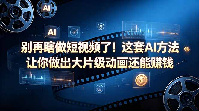 (18549期)别再瞎做短视频了!这套 AI 方法让你做出大片级动画还能赚钱【原创双语字幕】
