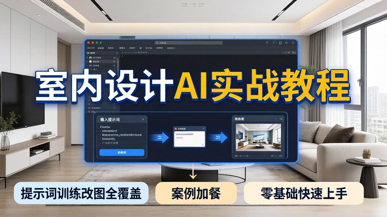 (18216期)2026室内设计AI实战教程,提示词训练改图全覆盖,搭配案例加餐,零基础也能快速上手网创吧-网创项目资源站-副业项目-创业项目-搞钱项目网创吧