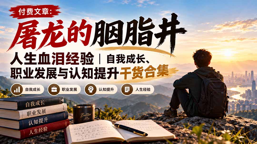 （20943期）付费文章：屠龙的胭脂井人生血泪经验｜自我成长、职业发展与认知提升干货合集-网创项目资源站-副业项目_创业项目_搞钱项目_网创项目资源平台