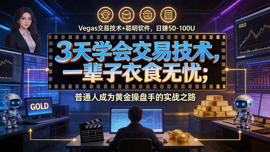 (20720期)3天学会做交易,普通人快速成为操盘手” Vegas交易系统+聪明软件 , 日赚50-1000U, 长期稳定,小白轻松上手网创库-网创项目资源站-副业项目-创业项目-搞钱项目网创吧