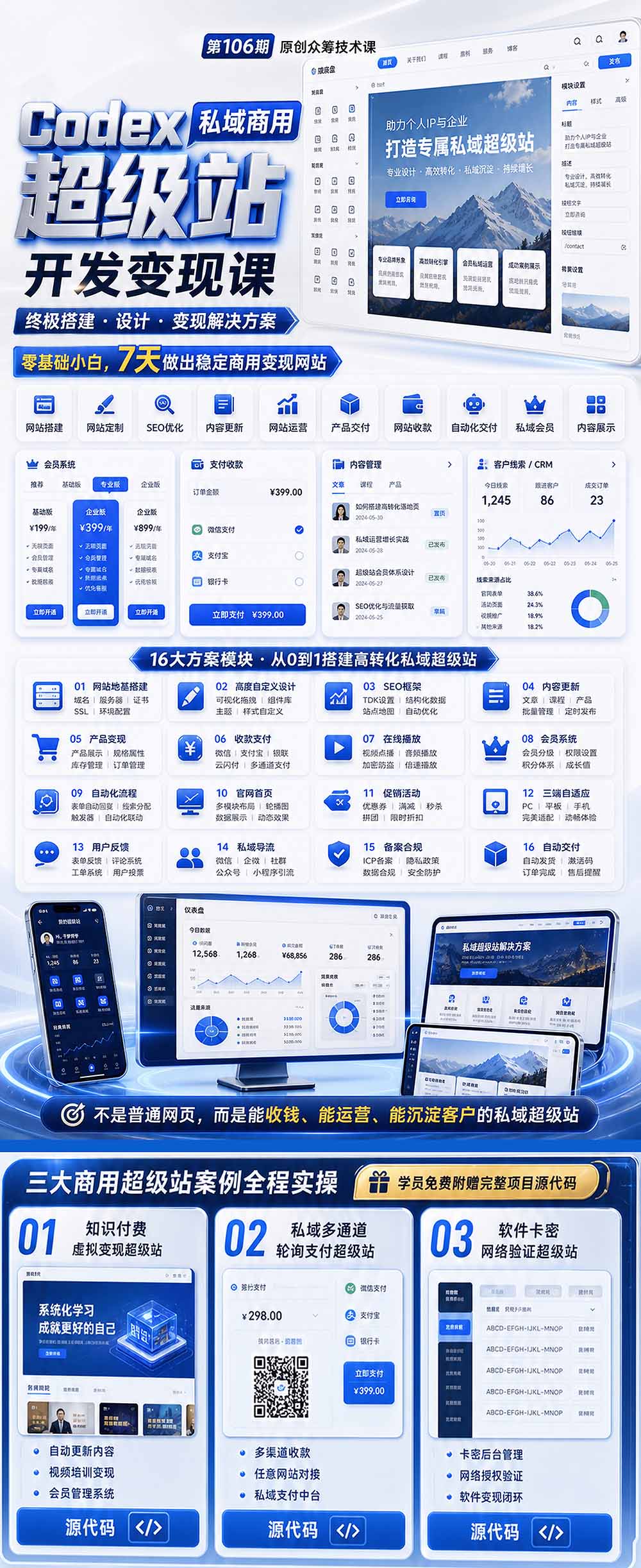 （19087期）Codex私域商用超级站Ai开发变现课106期-更新：不是普通网站，而是能收钱，能运营，能沉淀客户的私域超级站