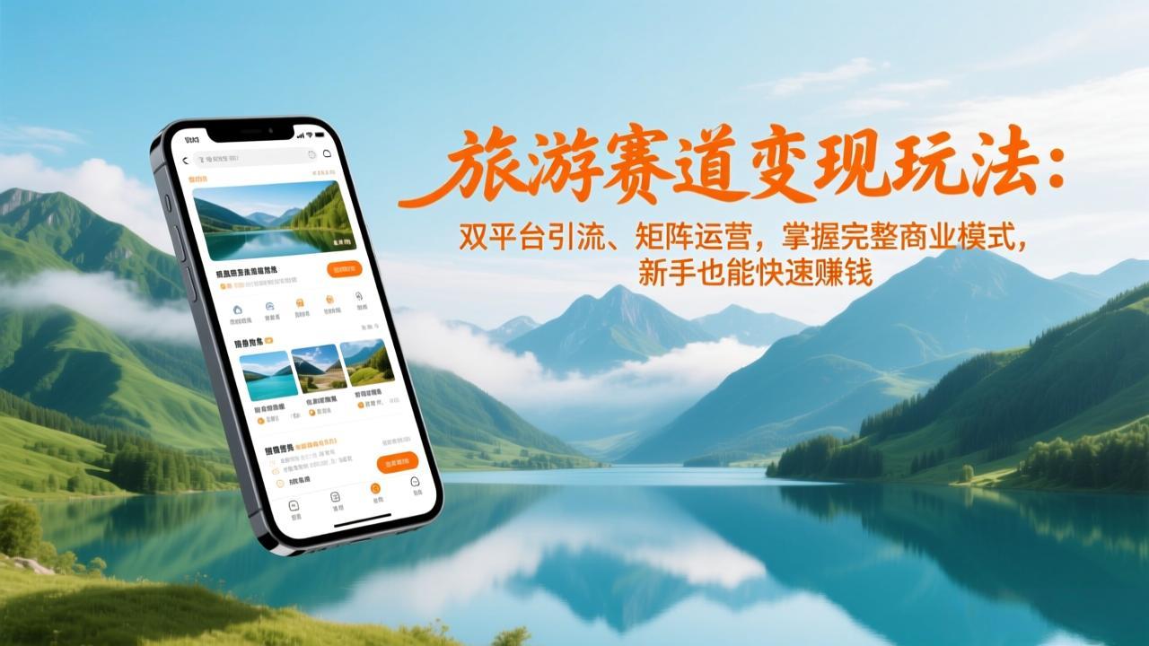 (17153期)旅游赛道变现玩法:双平台引流、矩阵运营,掌握完整商业模式,新手也能快速赚钱网创吧-网创项目资源站-副业项目-创业项目-搞钱项目网创吧