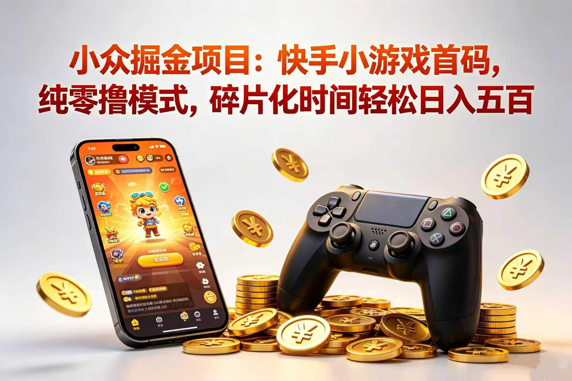 小众掘金项目：快手小游戏首码，纯零撸模式，碎片化时间轻松日入五百网创吧-网创项目资源站-副业项目-创业项目-搞钱项目网创吧